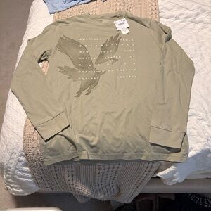 American Eagle Soft Olive Long Sleeve Tee